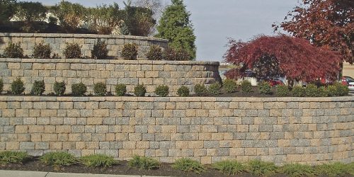 Tall triple layer Retaining Wall